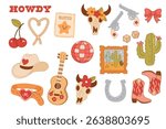 Western Element Collection Cowboy Accessories and Icons  set