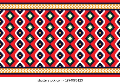 Western ethnic abstract geometric pattern background design. Fabric pattern. Vector illustration.