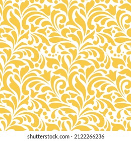 Western floral seamless patten, vector for cutting machine, swirls background