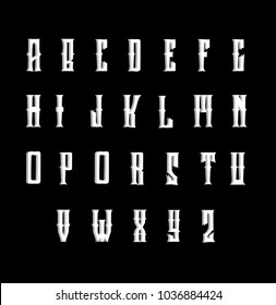 Western font - Decorative vector font  with shadow