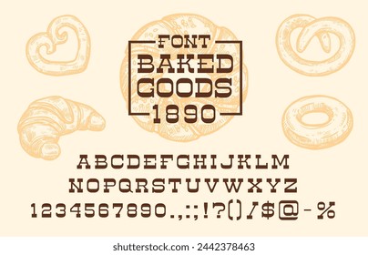 Fuente occidental, tipo rodeo, tipo de letra Texas Wild West, letras del alfabeto inglés cowboy y números tipografía vectorial. Caracteres de tipo americano antiguo o fuente abc país vintage para el salón del salvaje oeste, panadería