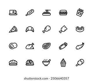 Western Food Black Outline Icon.