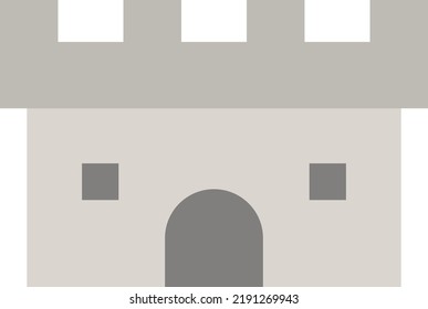 Western fort isolated vector illustration.