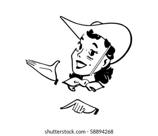 Western Gal - Retro Clip Art