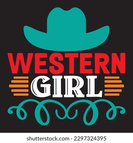 Western Girl T-shirt Design Vector File