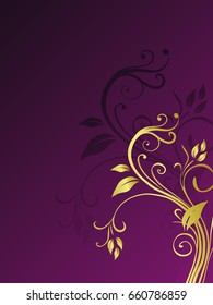 Western Golden Floral Background Template
