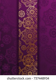 Western Golden And Purple Floral Background Template 