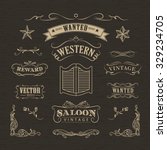 Western hand drawn banners vintage badge vector