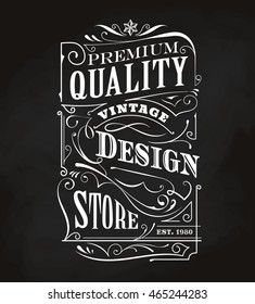 Western hand drawn frame antique label blackboard typography border vintage vector illustration