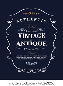 Western Hand drawn frame design vintage label Antique banner flourishes vector illustration