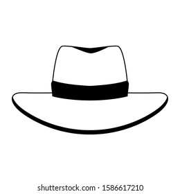 Western hat icon over white background, flat design, vector illustration
