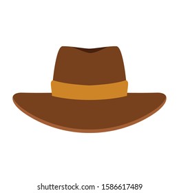 Western hat icon over white background, colorful and flat design, vector illustration