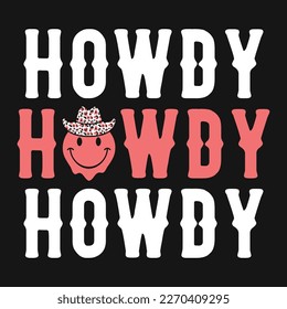 Western Howdy Vector T-Shirt Design