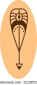 Western indian arrow, illustration, vector on a white background.