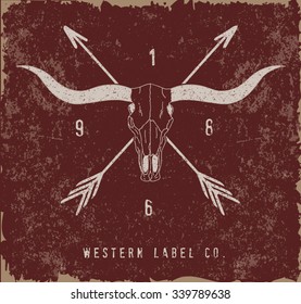 western label design with old effect