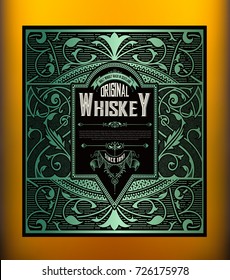 Western Label with liquor background