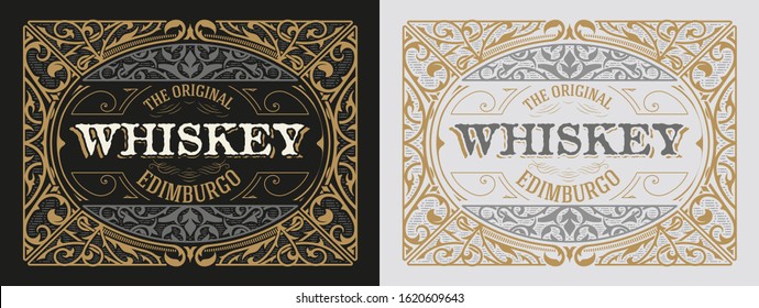 Western label for whiskey or other products. Vector layered