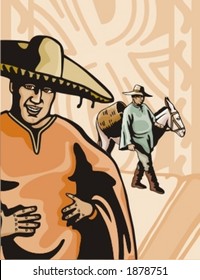 Western Latino Cowboys Background Series.