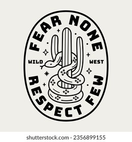 Western line art vector badge. Perfect for t-shirt prints, posters, stickers and more.