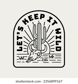 Western line art vector badge. Perfect for t-shirt prints, posters, stickers and more.