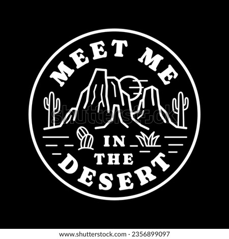 Western line art vector badge. Perfect for t-shirt prints, posters, stickers and more.