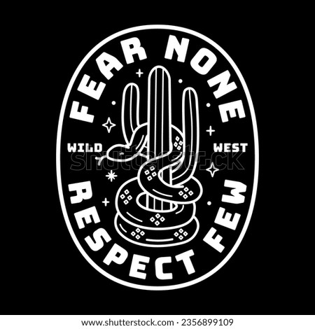 Western line art vector badge. Perfect for t-shirt prints, posters, stickers and more.