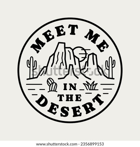 Western line art vector badge. Perfect for t-shirt prints, posters, stickers and more.