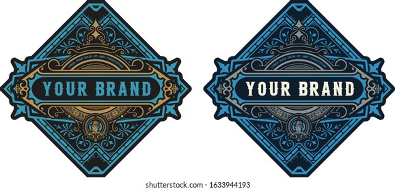 Logo occidental con marco floral