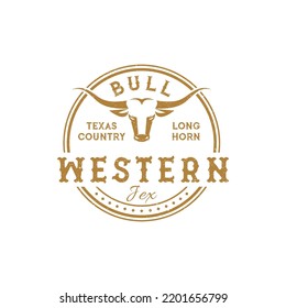 Western logo with red bull skull