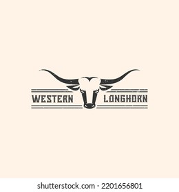 Western logo with red bull skull