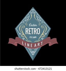 Western logo retro banner design 3d vector