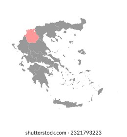 Western Macedonia region map, administrative region of Greece. Vector illustration.