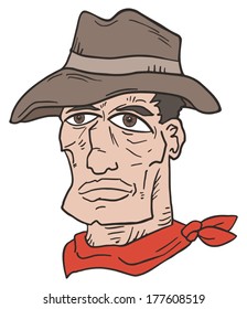 Western man face draw