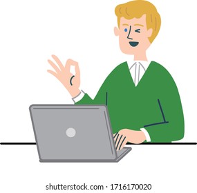 western man laptop computer motivated