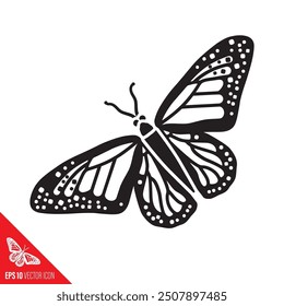 Western Monarch butterfly vector glyph icon