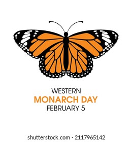 Western Monarch Day Vector. Monarch Butterfly Icon Vector Isolated On A White Background. February 5, Important Day