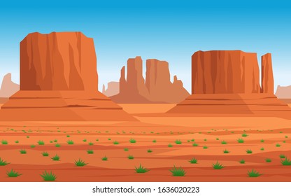 Western Monument Valley Vector Landscape