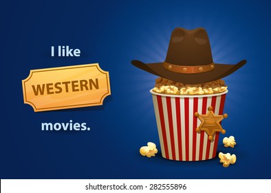 Western movies, vector