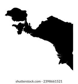 Western New Guinea map, region of Indonesia. Vector illustration.