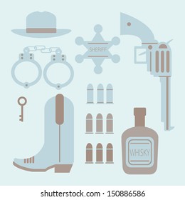 Western old west cowboy, vector