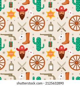 Diseño de patrones occidentales. Textura de impresión Boho. Papel tapiz tribal de Estados Unidos. Fondo del patrón occidental. Texas, vaquero, arte occidental salvaje. Boho. Ilustración vectorial.