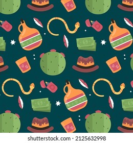 Western pattern design. Boho print texture. America tribal wallpaper. Western pattern background. Texas, cowboy, wild west art. Western vintage graphic. Boho sketch applique. Vector illustration.