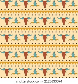 Western Pattern Design. Boho Print Texture. America Tribal Wallpaper. Western Pattern Background. Texas, Cowboy, Wild West Art. Western Vintage Graphic. Boho Sketch Applique. Vector Illustration.