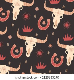 Western pattern design. Boho print texture. America tribal wallpaper. Western pattern background. Texas, cowboy, wild west art. Western vintage graphic. Boho sketch applique. Vector illustration.
