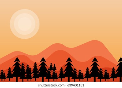  Western  plants sunset vector background