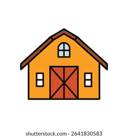 Western prairie barn house vector art illustration