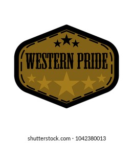 Western pride label isolated on white