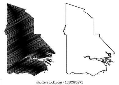 Western Province (Independent State of Papua New Guinea, PNG, Provinces of Papua New Guinea) map vector illustration, scribble sketch Fly River Provincial Government map