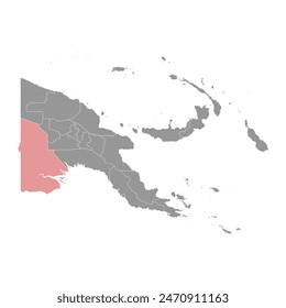 Western Province map, administrative division of Papua New Guinea. Vector illustration.