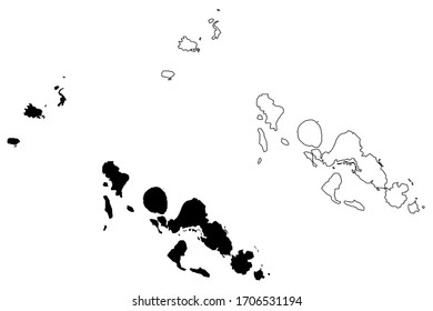 Western Province (Provinces Of Solomon Islands, Solomon Islands, Island) Map Vector Illustration, Scribble Sketch New Georgia, Vella Lavella, Kolombangara, Vangunu, Rendova And Shortland Island Map